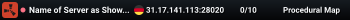 Name of Server as Shown on the Client Server List