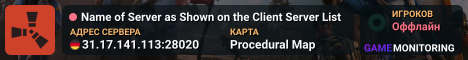 Name of Server as Shown on the Client Server List