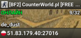 [BF2] CounterWorld.pl [FREE VIP 24H][4FUN][DoubleJump]