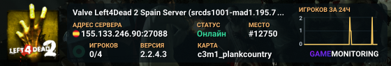 Valve Left4Dead 2 Spain Server (srcds1001-mad1.195.74)
