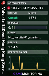 Valve Left4Dead Hong Kong Server (srcds1029-hkg1.141.3)