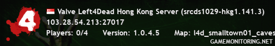 Valve Left4Dead Hong Kong Server (srcds1029-hkg1.141.3)