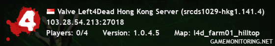 Valve Left4Dead Hong Kong Server (srcds1029-hkg1.141.4)