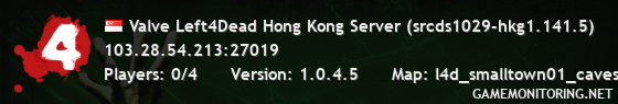 Valve Left4Dead Hong Kong Server (srcds1029-hkg1.141.5)