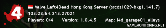 Valve Left4Dead Hong Kong Server (srcds1029-hkg1.141.7)