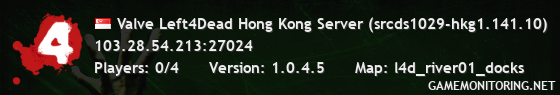 Valve Left4Dead Hong Kong Server (srcds1029-hkg1.141.10)