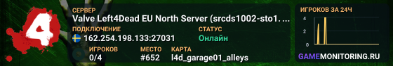 Valve Left4Dead EU North Server (srcds1002-sto1.181.17)