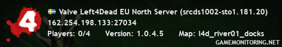 Valve Left4Dead EU North Server (srcds1002-sto1.181.20)