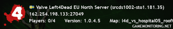 Valve Left4Dead EU North Server (srcds1002-sto1.181.35)