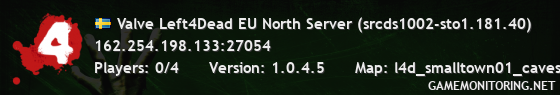 Valve Left4Dead EU North Server (srcds1002-sto1.181.40)