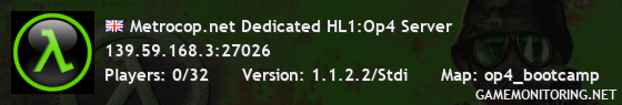Metrocop.net Dedicated HL1:Op4 Server