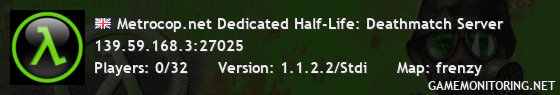 Metrocop.net Dedicated Half-Life: Deathmatch Server