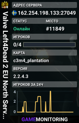 Valve Left4Dead 2 EU North Server (srcds1002-sto1.181.35)