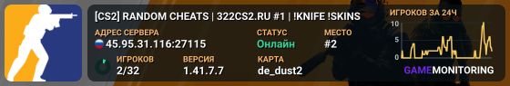 [CS2] RANDOM CHEATS | 322CS2.RU #1 | !KNIFE !SKINS
