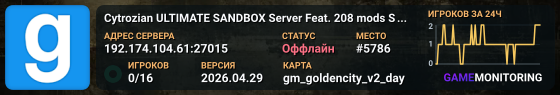 Cytrozian ULTIMATE SANDBOX Server Feat. 208 mods STABLE