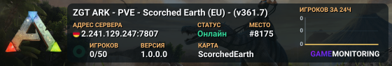 ZGT ARK - PVE - Scorched Earth (EU) - (v361.7)