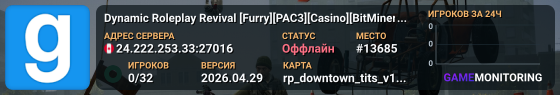 Dynamic Roleplay Revival [Furry][PAC3][Casino][BitMiner2][Gold