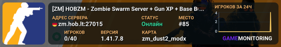 [ZM] HOBZM - Zombie Swarm Server + Gun XP + Base Building