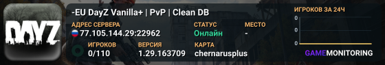 -EU DayZ Vanilla+ | PvP | Clean DB
