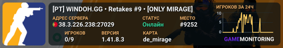 [PT] WINDOH.GG • Retakes #9 • [ONLY MIRAGE]
