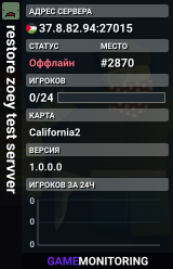 restore zoey test servver
