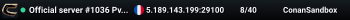 Official server #1036 PvE Conflict - g-portal.com