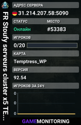 FR Stoufy serveurs cluster x5 TEMPTRESS LAGOON