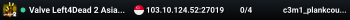 Valve Left4Dead 2 Asia Server (srcds4015-sgp2.154.5)