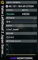 Valve Left4Dead 2 Japan Server (srcds1024-tyo3.144.10)