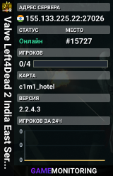 Valve Left4Dead 2 India East Server (srcds1009-maa2.383.12)