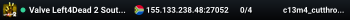 Valve Left4Dead 2 South Africa Server (srcds1039-jnb1.213.38)