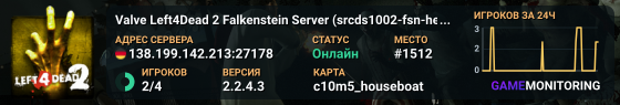 Valve Left4Dead 2 Falkenstein Server (srcds1002-fsn-hetz.421.16