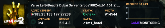 Valve Left4Dead 2 Dubai Server (srcds1002-dxb1.161.224)