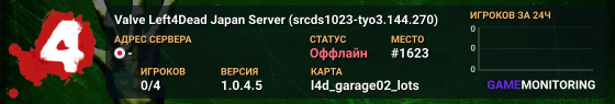 Valve Left4Dead Japan Server (srcds1023-tyo3.144.270)