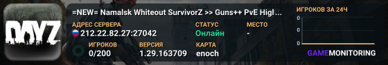 =NEW= Namalsk Whiteout SurvivorZ >> Guns++ PvE High FPS Quests