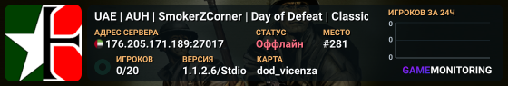 UAE | AUH | SmokerZCorner | Day of Defeat | Classic