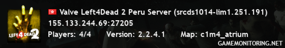 Valve Left4Dead 2 Peru Server (srcds1014-lim1.251.191)