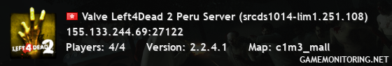 Valve Left4Dead 2 Peru Server (srcds1014-lim1.251.108)