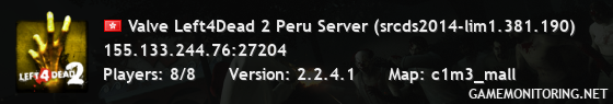 Valve Left4Dead 2 Peru Server (srcds2014-lim1.381.190)