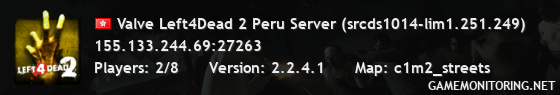 Valve Left4Dead 2 Peru Server (srcds1014-lim1.251.249)