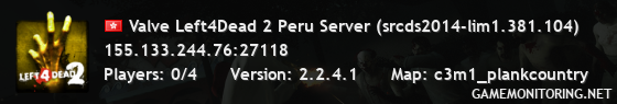 Valve Left4Dead 2 Peru Server (srcds2014-lim1.381.104)