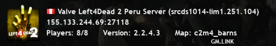 Valve Left4Dead 2 Peru Server (srcds1014-lim1.251.104)