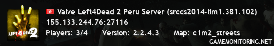 Valve Left4Dead 2 Peru Server (srcds2014-lim1.381.102)