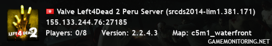 Valve Left4Dead 2 Peru Server (srcds2014-lim1.381.171)