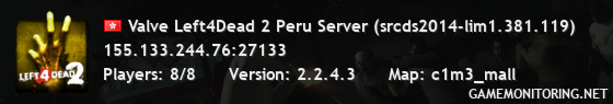 Valve Left4Dead 2 Peru Server (srcds2014-lim1.381.119)