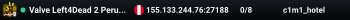Valve Left4Dead 2 Peru Server (srcds2014-lim1.381.174)