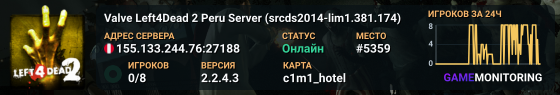 Valve Left4Dead 2 Peru Server (srcds2014-lim1.381.174)