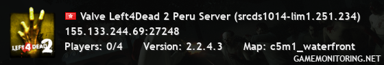 Valve Left4Dead 2 Peru Server (srcds1014-lim1.251.234)