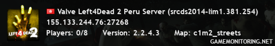 Valve Left4Dead 2 Peru Server (srcds2014-lim1.381.254)