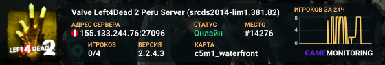 Valve Left4Dead 2 Peru Server (srcds2014-lim1.381.82)